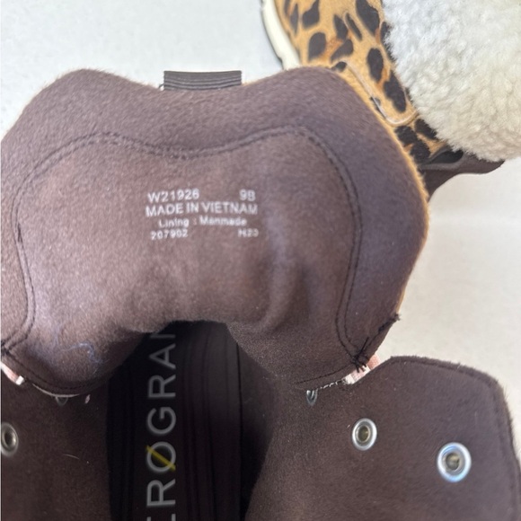 Cole Haan Leopard Print Combat Boots with Pink Laces - Picture 6 of 7